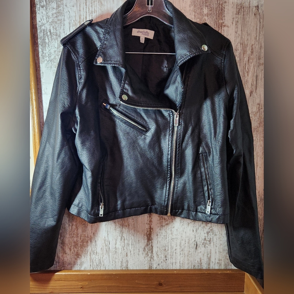 Charlotte Russe Black XL Faux Leather Asymmetrical Moto Motorcylce Jacket